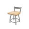 Holland Bar Stool Co 18" Low Back Swivel Vanity Stool, Nickel Finish, Nat Oak Seat 82118ANNatOak - alternate 1
